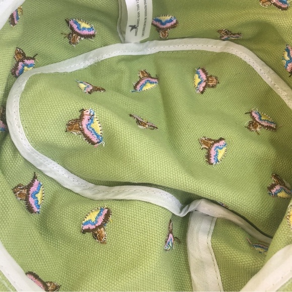 New Urban Outfitters Women One Size Bucket Hat Mushroom Embroidered Boho Green - Picture 6 of 8